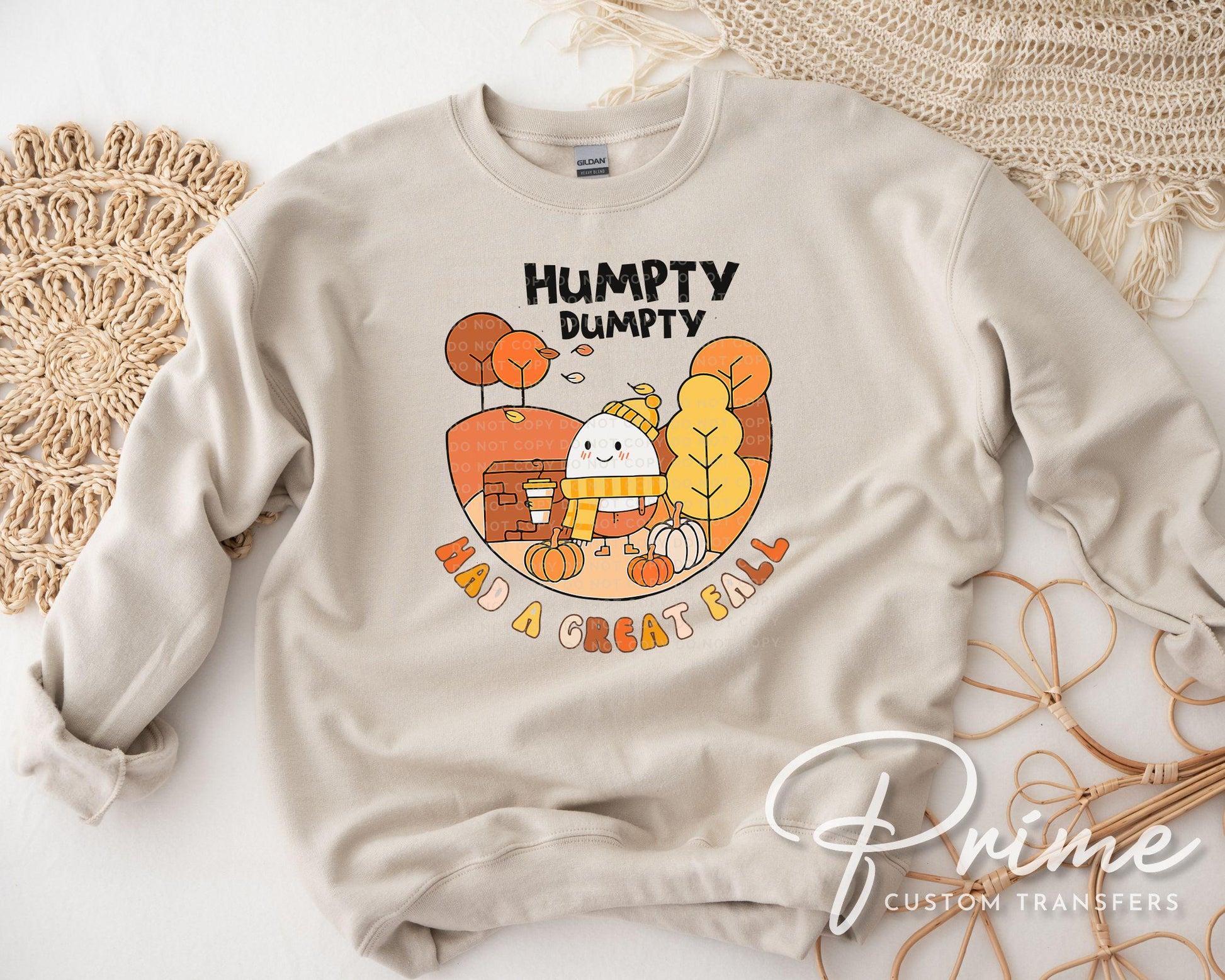 Halloween DTF Transfers, Ready to Press, T-shirt Transfers, Heat Transfer, Direct to Film, Fall, Autumn, Funny, Cute, Kids, Humpty Dumpty