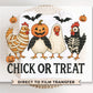 Chick Or Treat DTF Transfer, Ready to Press, Heat Transfer, Direct to Film, Trendy, Autumn, Spooky Chicken Halloween, Funny, Goose, Farm