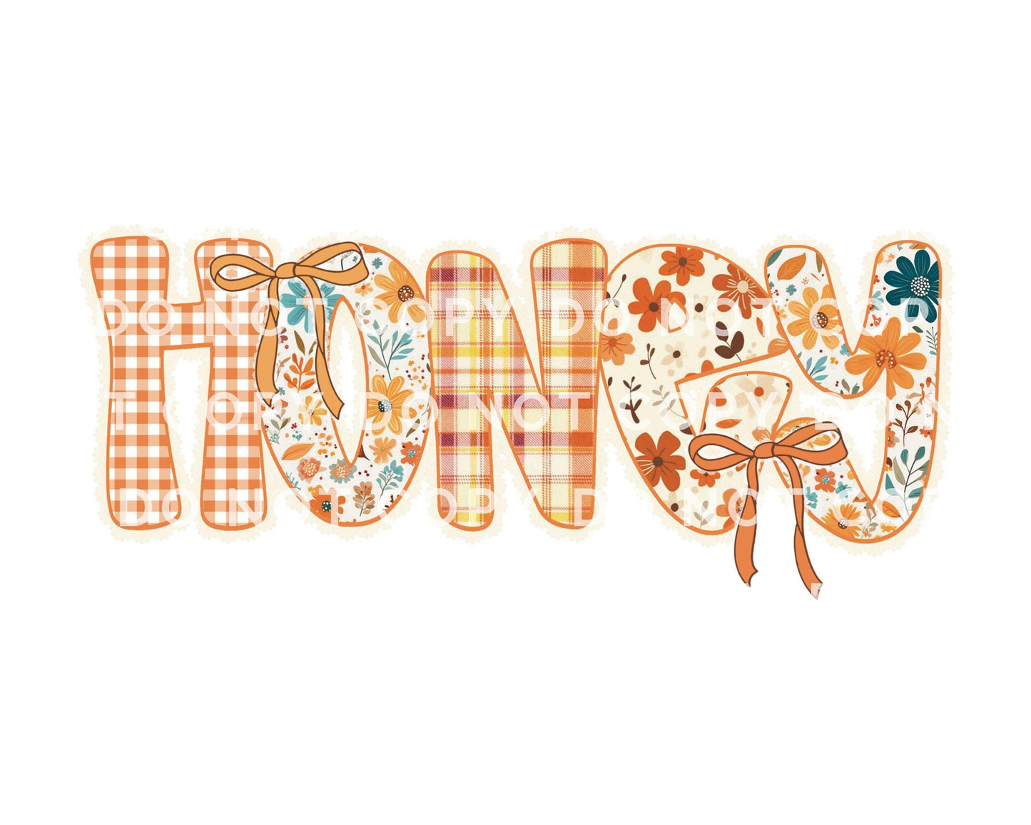 Coquette Preppy Floral Fall Honey DTF Transfer, Ready to Press, T-shirt Transfers, Direct to Film, Lace, Ribbon, Autumn, Gift for Grandma