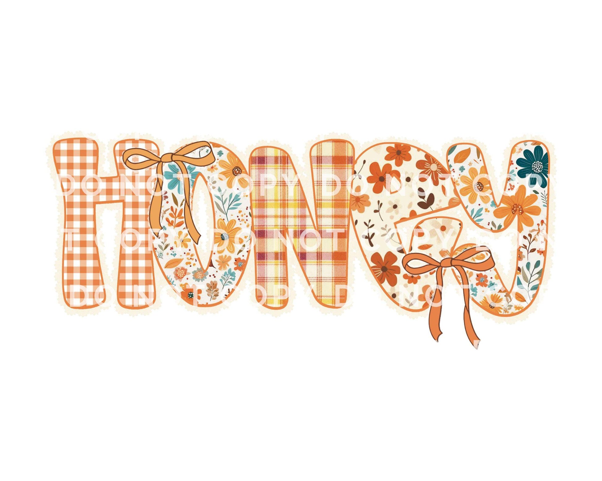 Coquette Preppy Floral Fall Honey DTF Transfer, Ready to Press, T-shirt Transfers, Direct to Film, Lace, Ribbon, Autumn, Gift for Grandma