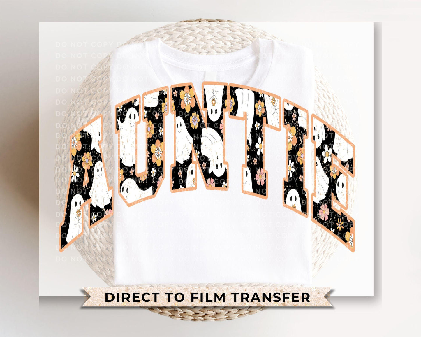 Halloween Auntie DTF Transfer, Ready to Press, T-shirt Transfer, Heat Transfer, Direct to Film, Fall, Spooky Season, Hippie, Gift for Aunt