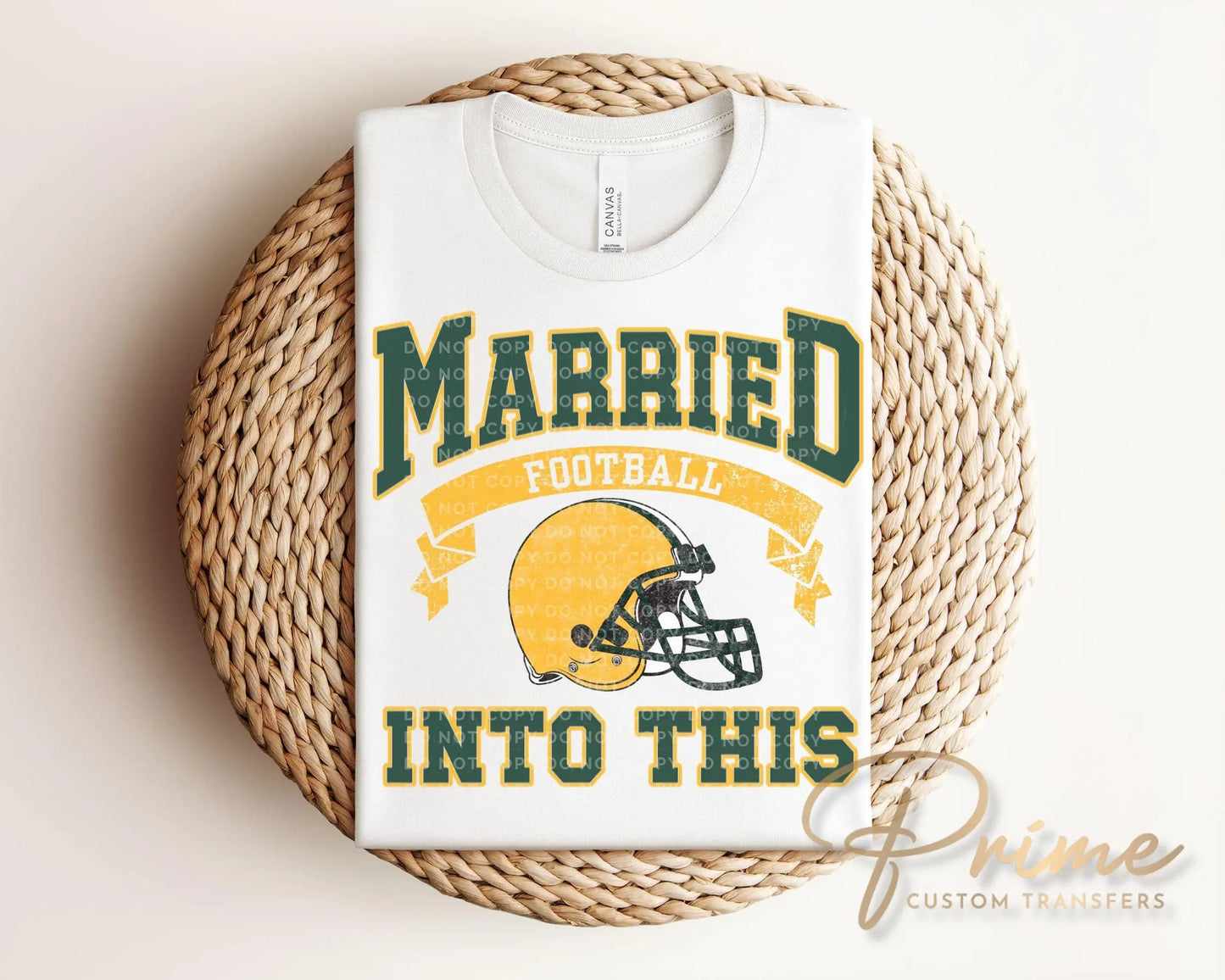Green Bay Football DTF Transfer, Ready to Press, T-shirt Transfer, Heat Transfer, Direct to Film, Wisconsin, Wife Matching Married Into This