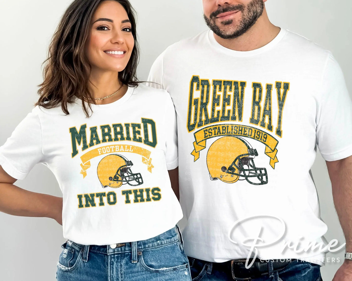 Green Bay Football DTF Transfer, Ready to Press, T-shirt Transfer, Heat Transfer, Direct to Film, Wisconsin, Wife Matching Married Into This