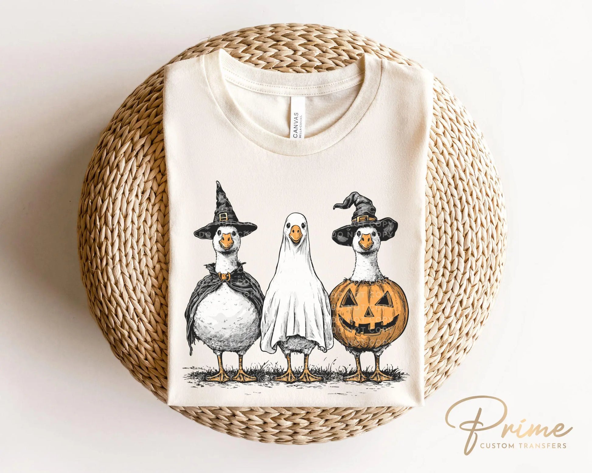 Halloween DTF Transfer, Ready to Press, Transfer, Heat Transfer, Direct to Film, Autumn, Skeleton, Spooky Season, Halloween Ghost Goose