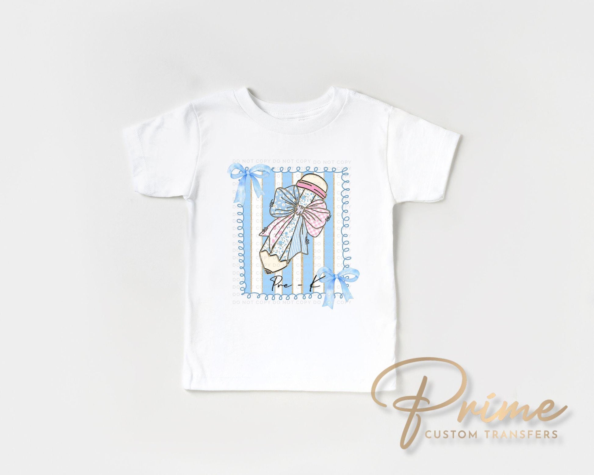 Coquette Pre K DTF Transfer, Ready to Press, T-shirt Transfer, Heat Transfer, Direct to Film, Back to School, Pencil Bow, Floral Preschool