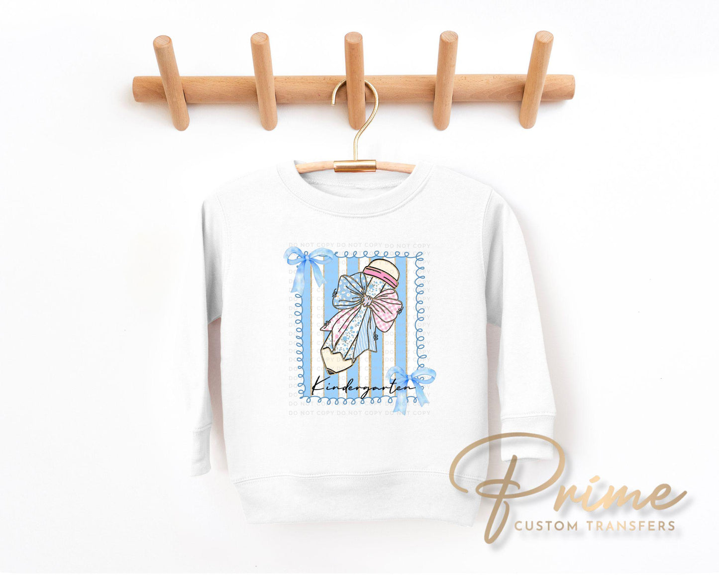 Coquette Kindergarten DTF Transfer, Ready to Press, T-shirt Transfer, Heat Transfer, Direct to Film, Back to School, Pencil, Floral, Bow