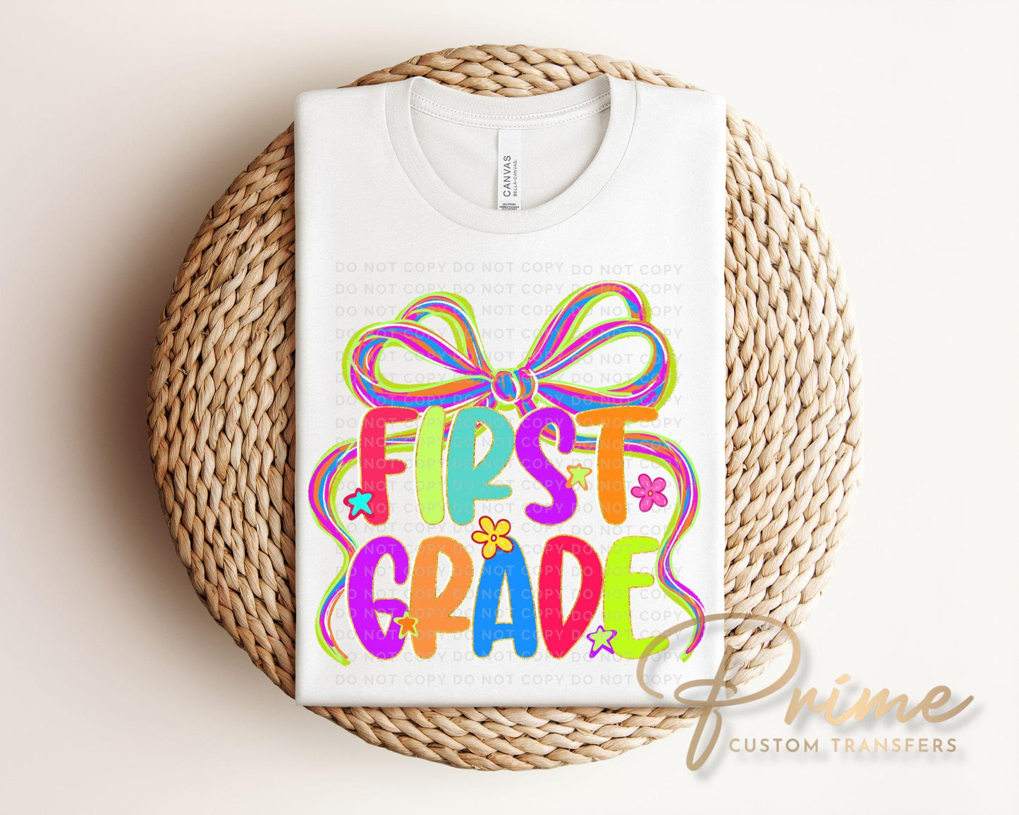 Coquette First Day of School DTF Transfer, Ready to Press, T-shirt Transfer, Heat Transfer, Direct to Film, Back to School Floral Pencil Bow