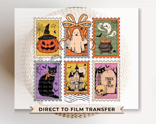 Halloween DTF Transfer, Ready to Press, T-shirt Transfers, Heat Transfer, Direct to Film, Trendy, Cat, Ghost, Fall, Bow, Coquette Spooky
