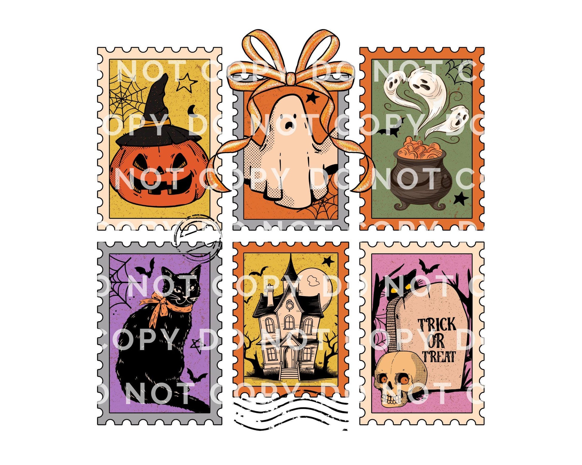 Halloween DTF Transfer, Ready to Press, T-shirt Transfers, Heat Transfer, Direct to Film, Trendy, Cat, Ghost, Fall, Bow, Coquette Spooky