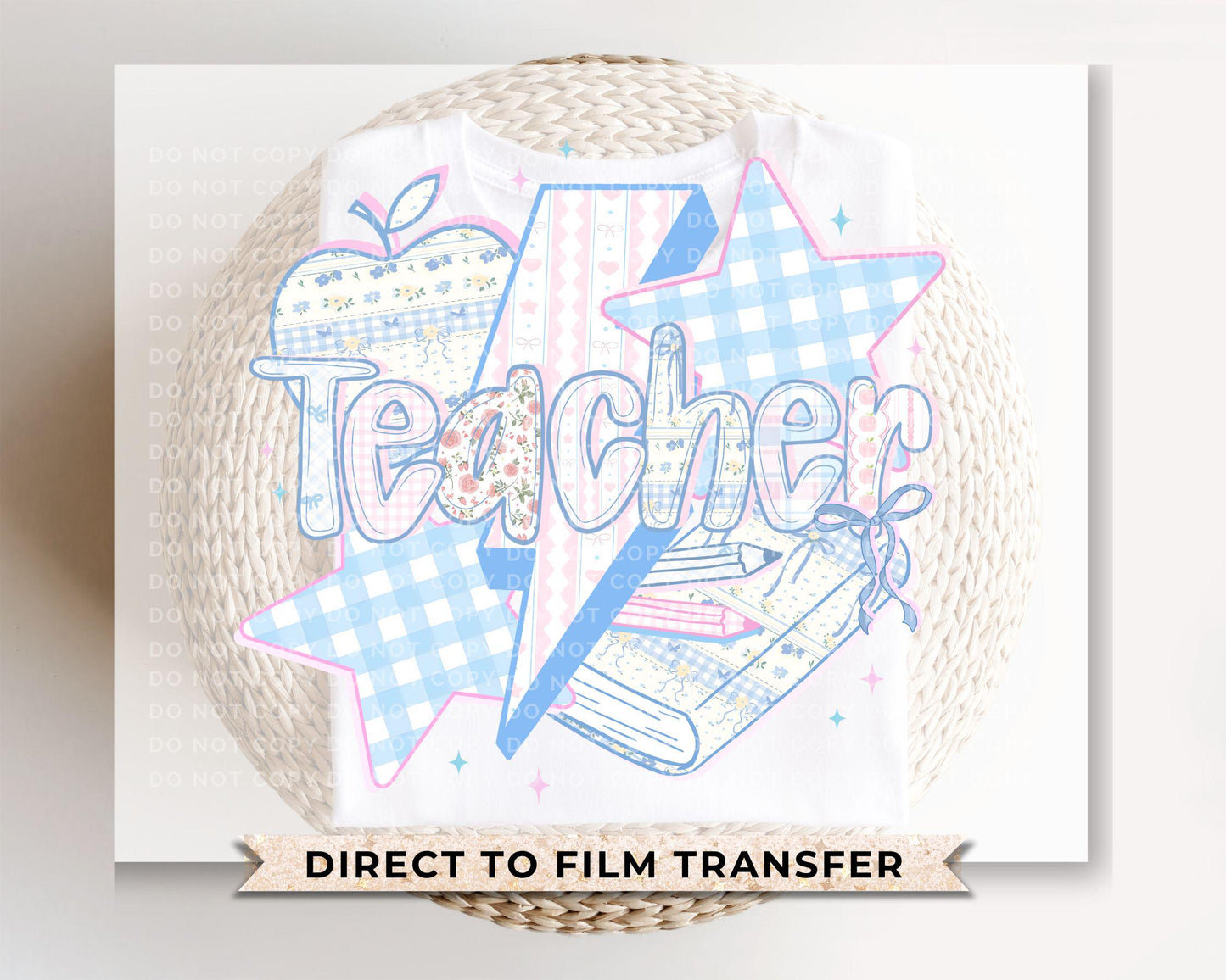 First Day of School DTF transfer, Heat Transfer, Ready to Press, Direct to Film, Back To School, Preppy, Gift for Teacher, Pastel Coquette