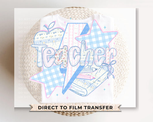 First Day of School DTF transfer, Heat Transfer, Ready to Press, Direct to Film, Back To School, Preppy, Gift for Teacher, Pastel Coquette