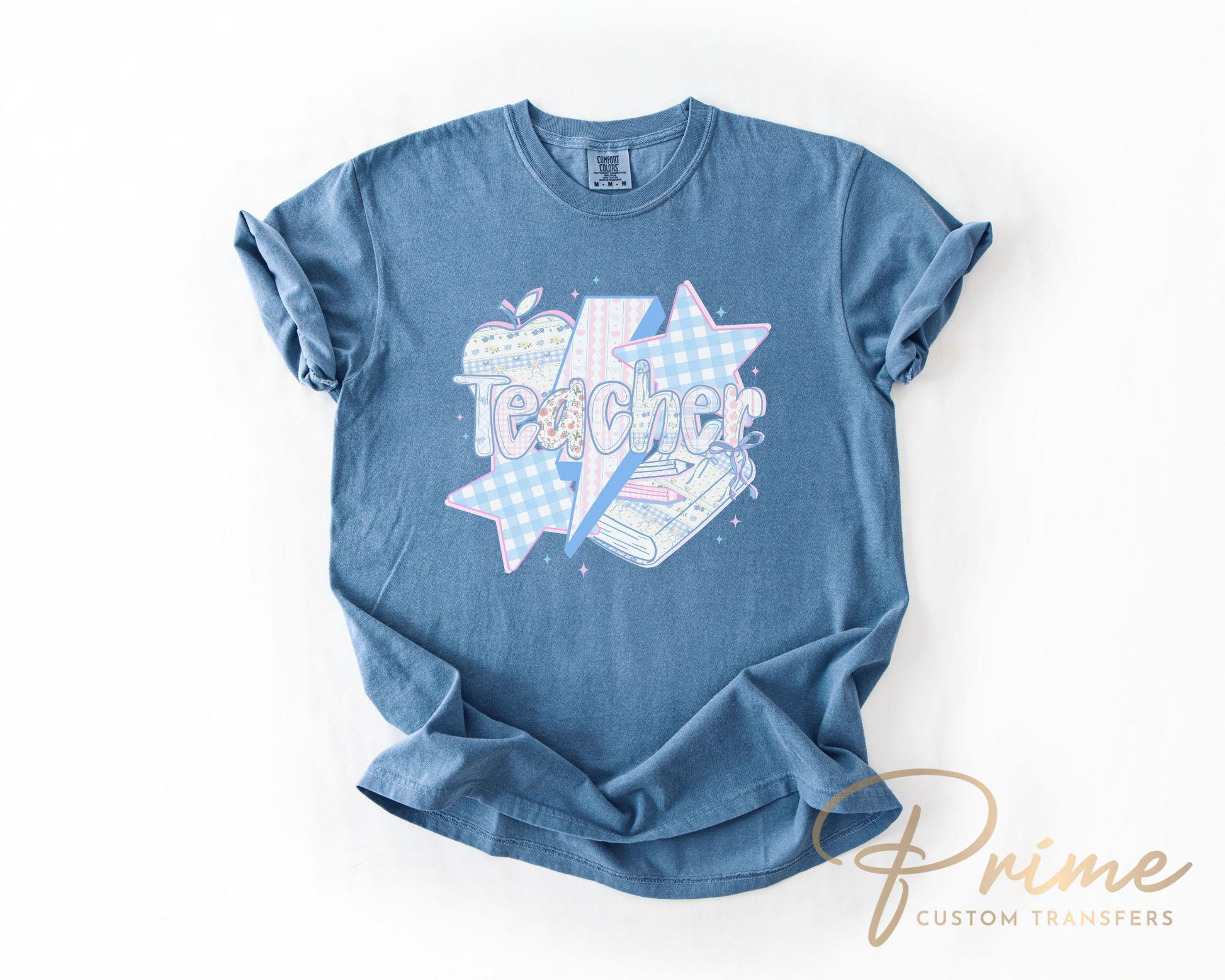 First Day of School DTF transfer, Heat Transfer, Ready to Press, Direct to Film, Back To School, Preppy, Gift for Teacher, Pastel Coquette