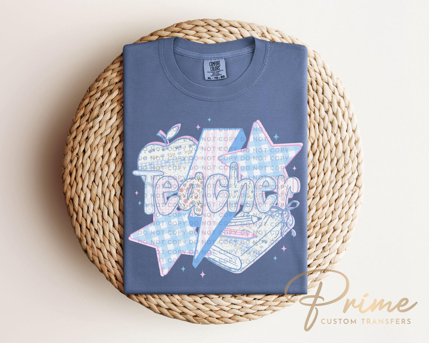 First Day of School DTF transfer, Heat Transfer, Ready to Press, Direct to Film, Back To School, Preppy, Gift for Teacher, Pastel Coquette