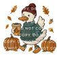 Autumn Goose DTF Transfer, Ready to Press, Transfer, Heat Transfer, Direct to Film, Leaves, Pumpkins, Fall, Trendy Faux Embroidery, Coquette