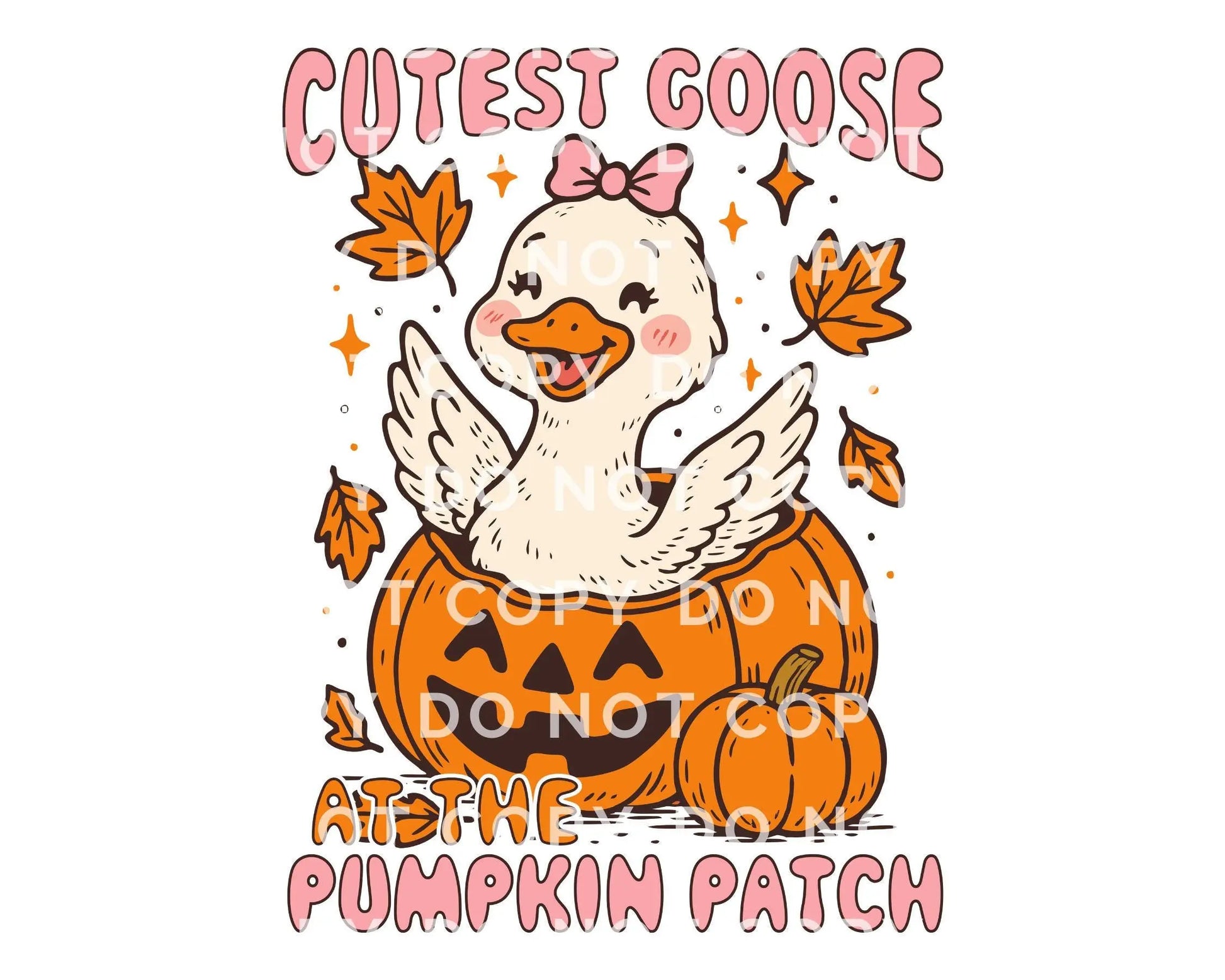 Fall DTF Transfer, Ready to Press, Heat Transfer, Direct to Film, Halloween, Trendy, Autumn, Leaves, Cutest Goose at The Pumpkin Patch