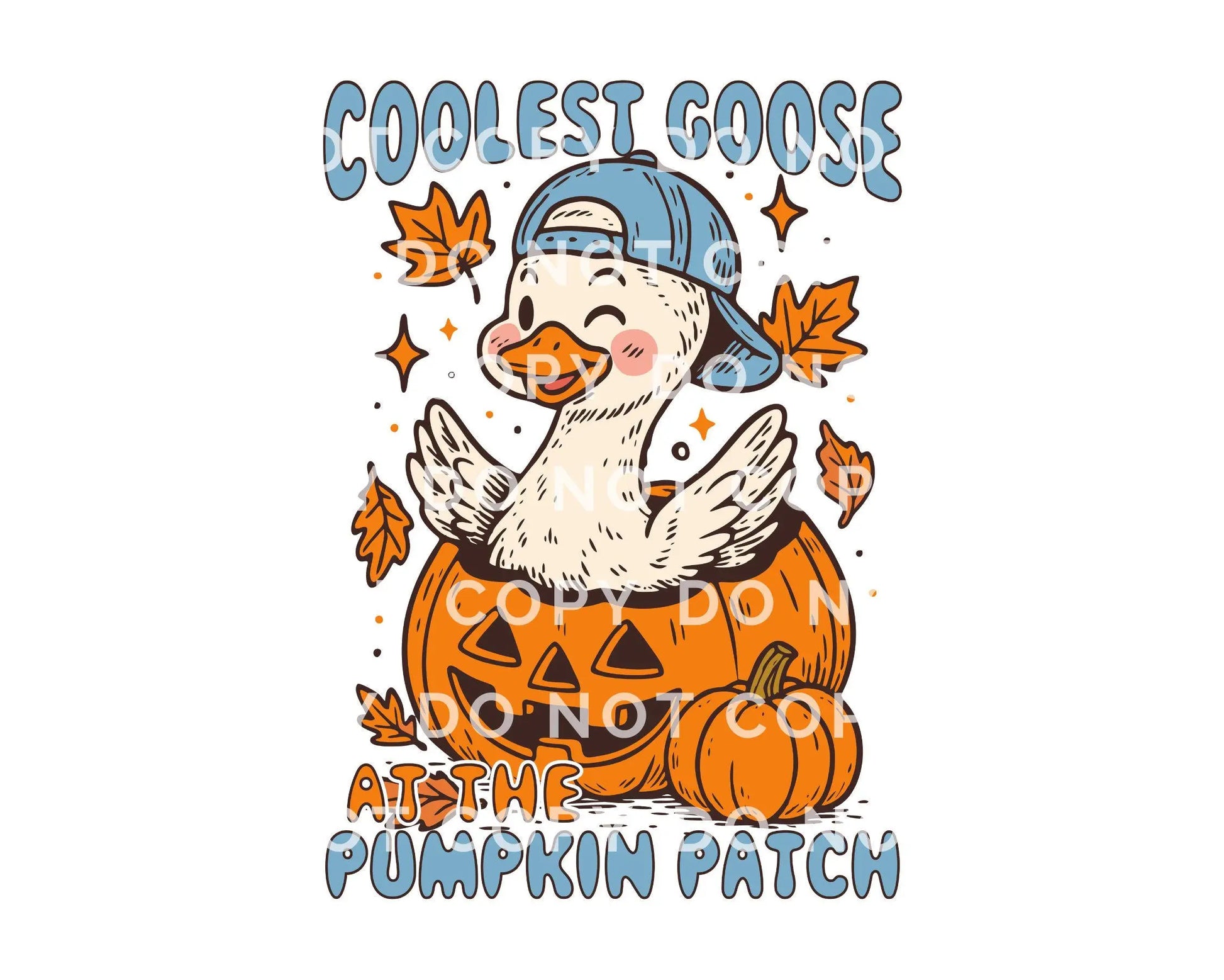 Fall DTF Transfer, Ready to Press, Heat Transfer, Direct to Film, Halloween, Trendy, Autumn, Leaves, Boy, Coolest Goose at The Pumpkin Patch