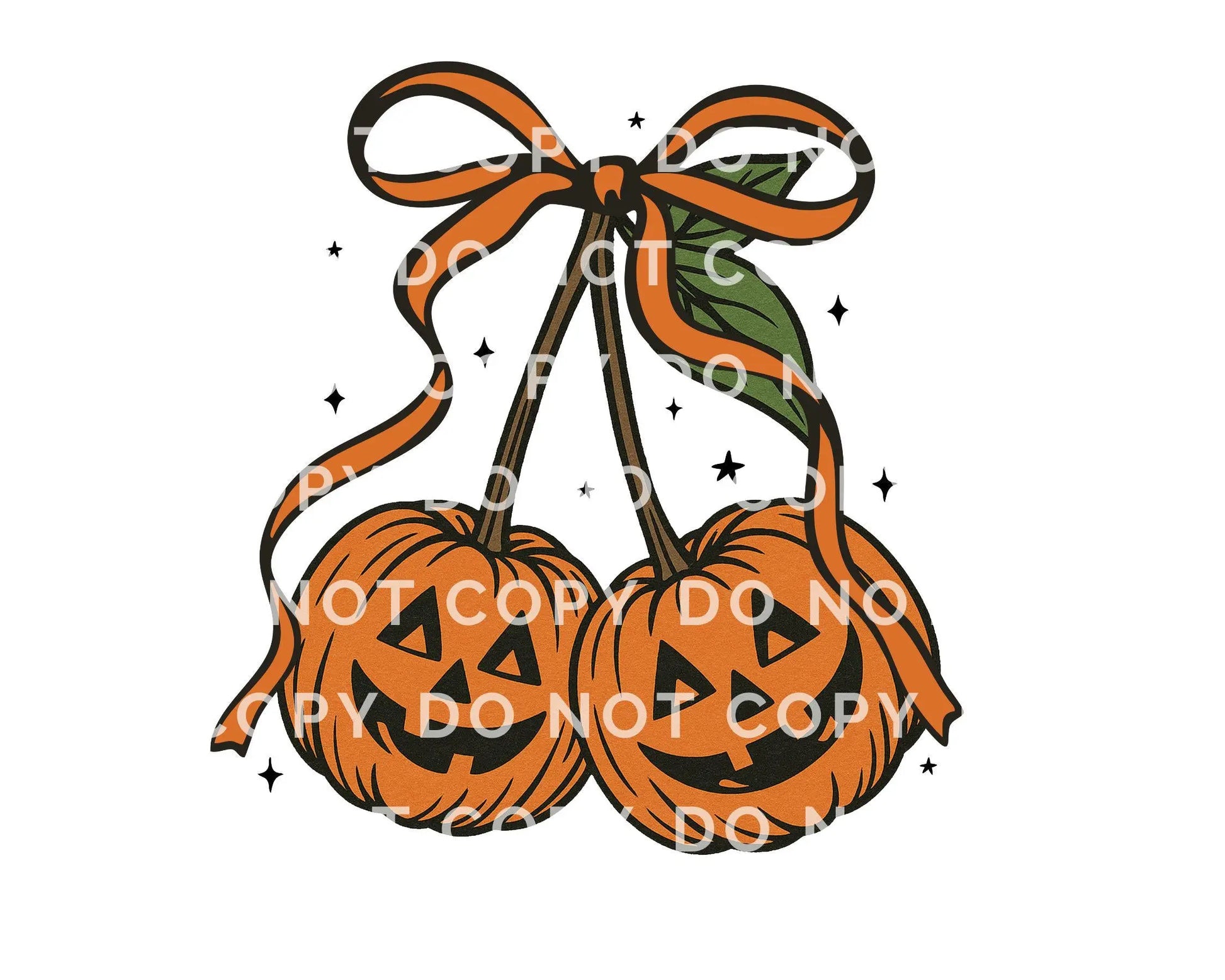Halloween DTF Transfer, Ready to Press, T-shirt Transfers, Heat Transfer, Direct to Film, Trendy, Fall, Bow, Coquette Pumpkin Cherries