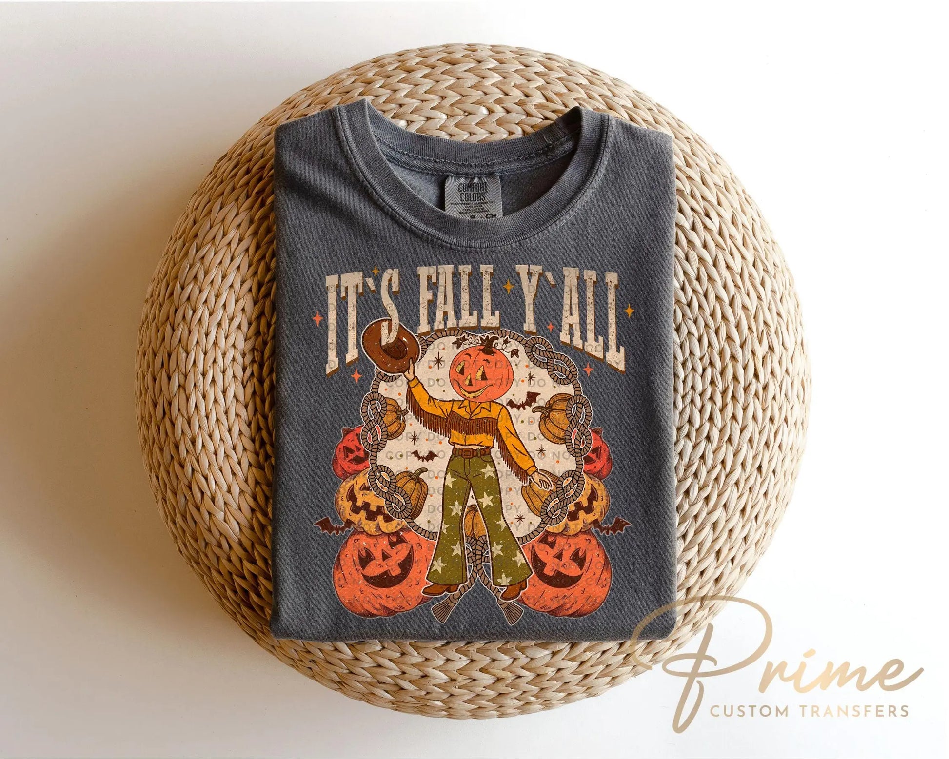 Fall DTF Transfer, Ready to Press, T-shirt Transfer, Heat Transfer, Direct to Film, Howdy Pumpkin, Western, Trendy It's Fall Y'all Pumpkins