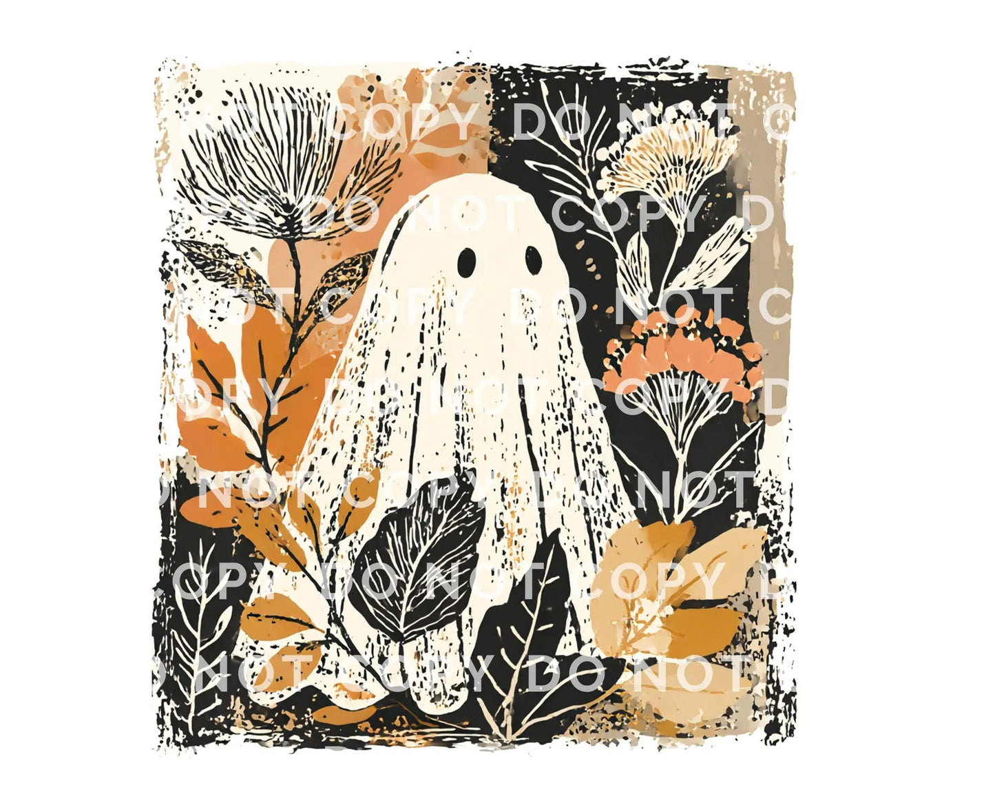 Halloween DTF Transfers, Ready to Press, T-shirt Transfers, Heat Transfer, Direct to Film, Popular, Trendy, Fall, Floral, Autumn Boho Ghost