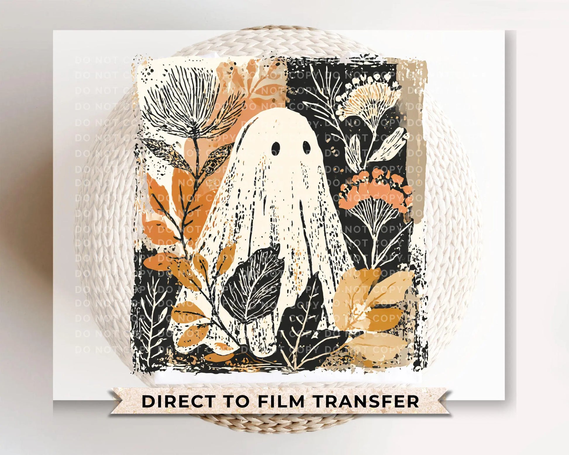 Halloween DTF Transfers, Ready to Press, T-shirt Transfers, Heat Transfer, Direct to Film, Popular, Trendy, Fall, Floral, Autumn Boho Ghost