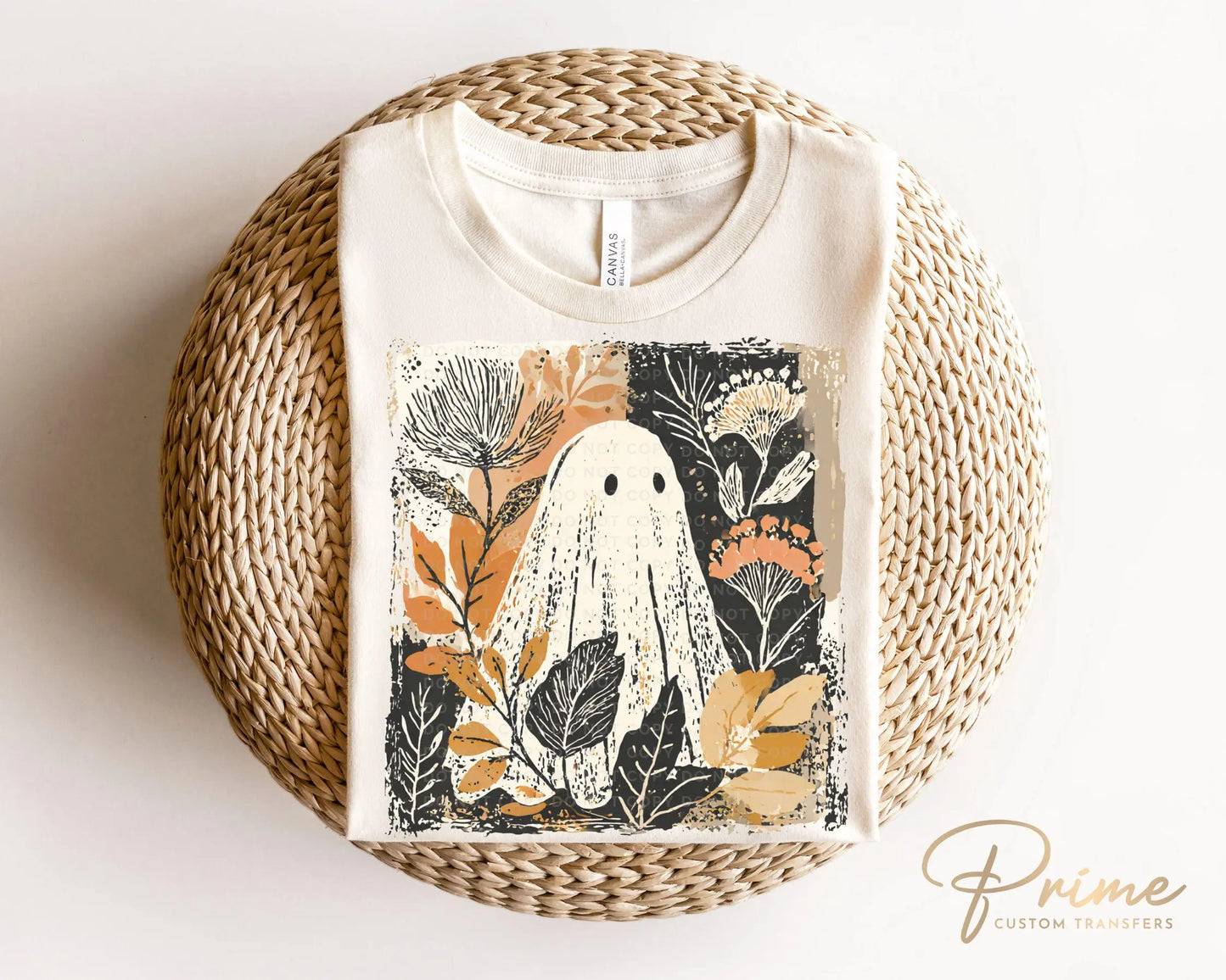 Halloween DTF Transfers, Ready to Press, T-shirt Transfers, Heat Transfer, Direct to Film, Popular, Trendy, Fall, Floral, Autumn Boho Ghost