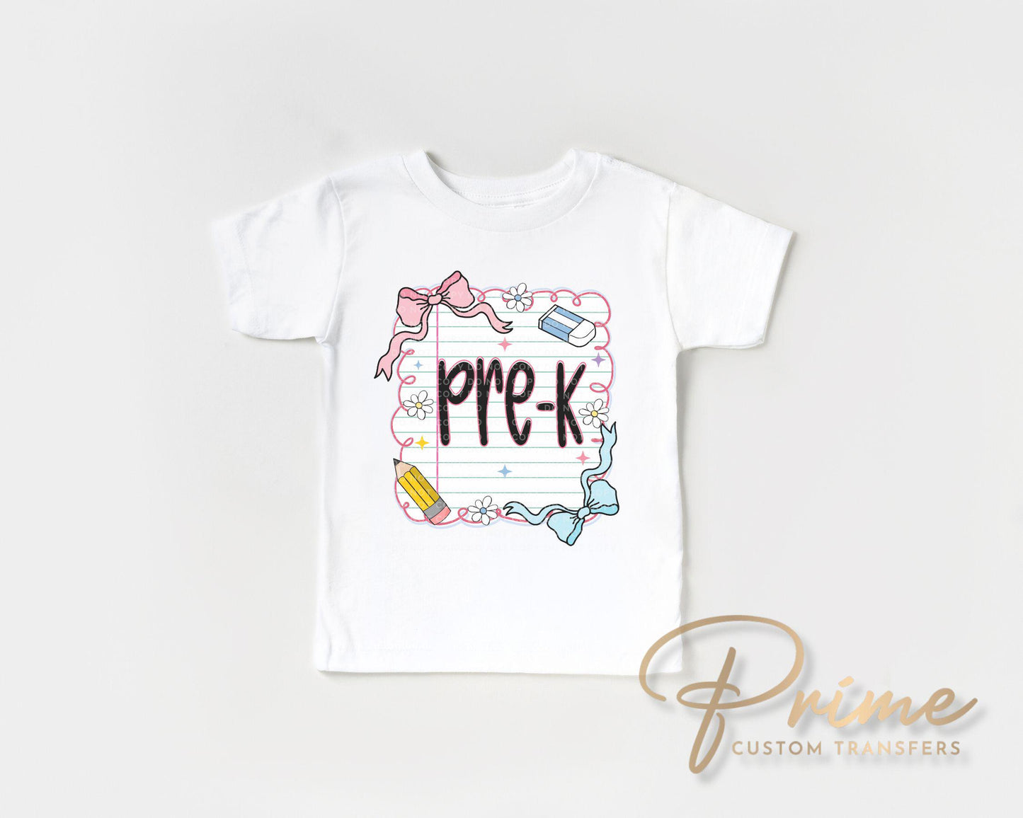 Back to School DTF Transfer, Ready to Press, T-shirt Transfer, Heat Transfer, Direct to Film, Preschool, Coquette First Day Of School, Pre-K