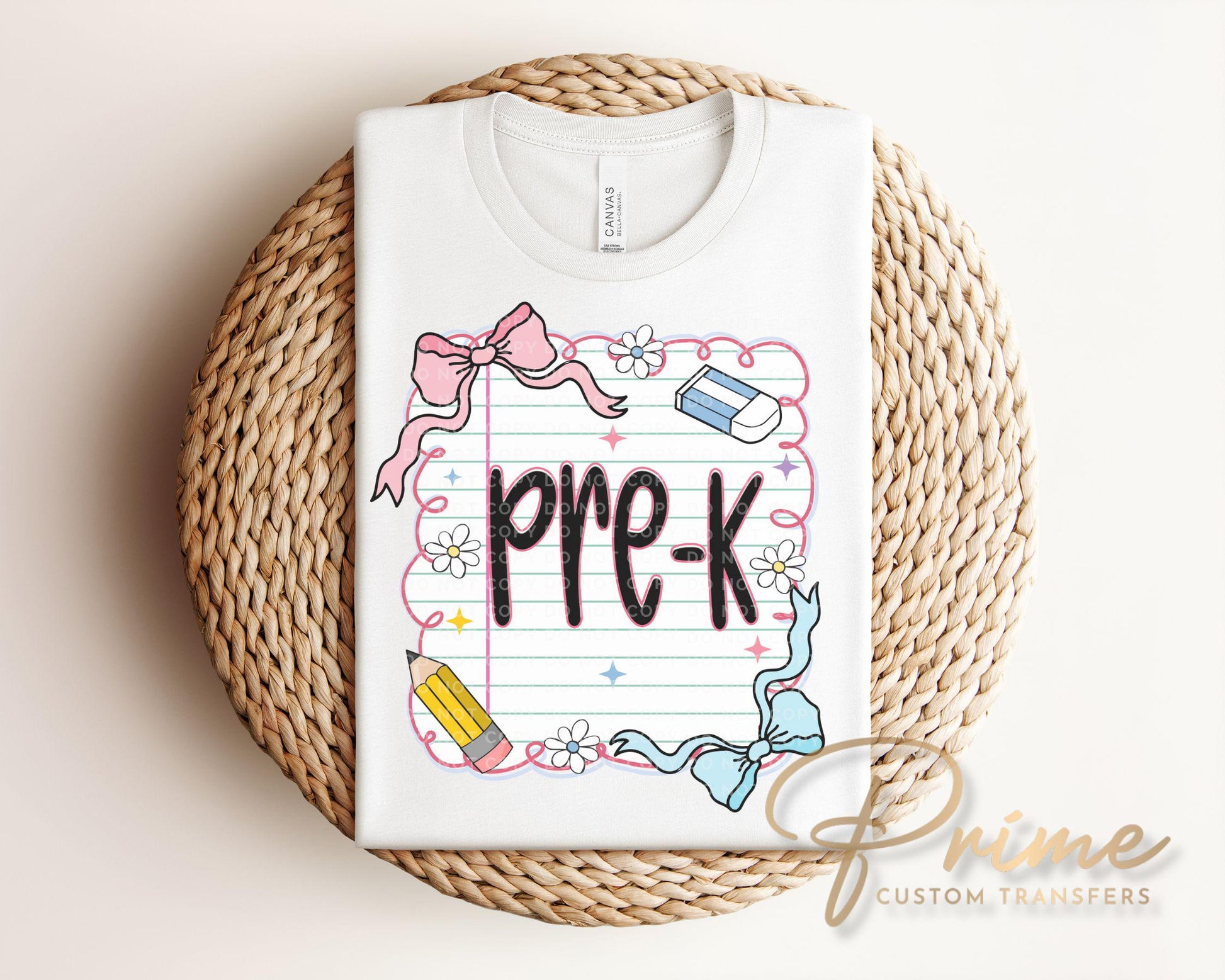 Back to School DTF Transfer, Ready to Press, T-shirt Transfer, Heat Transfer, Direct to Film, Preschool, Coquette First Day Of School, Pre-K