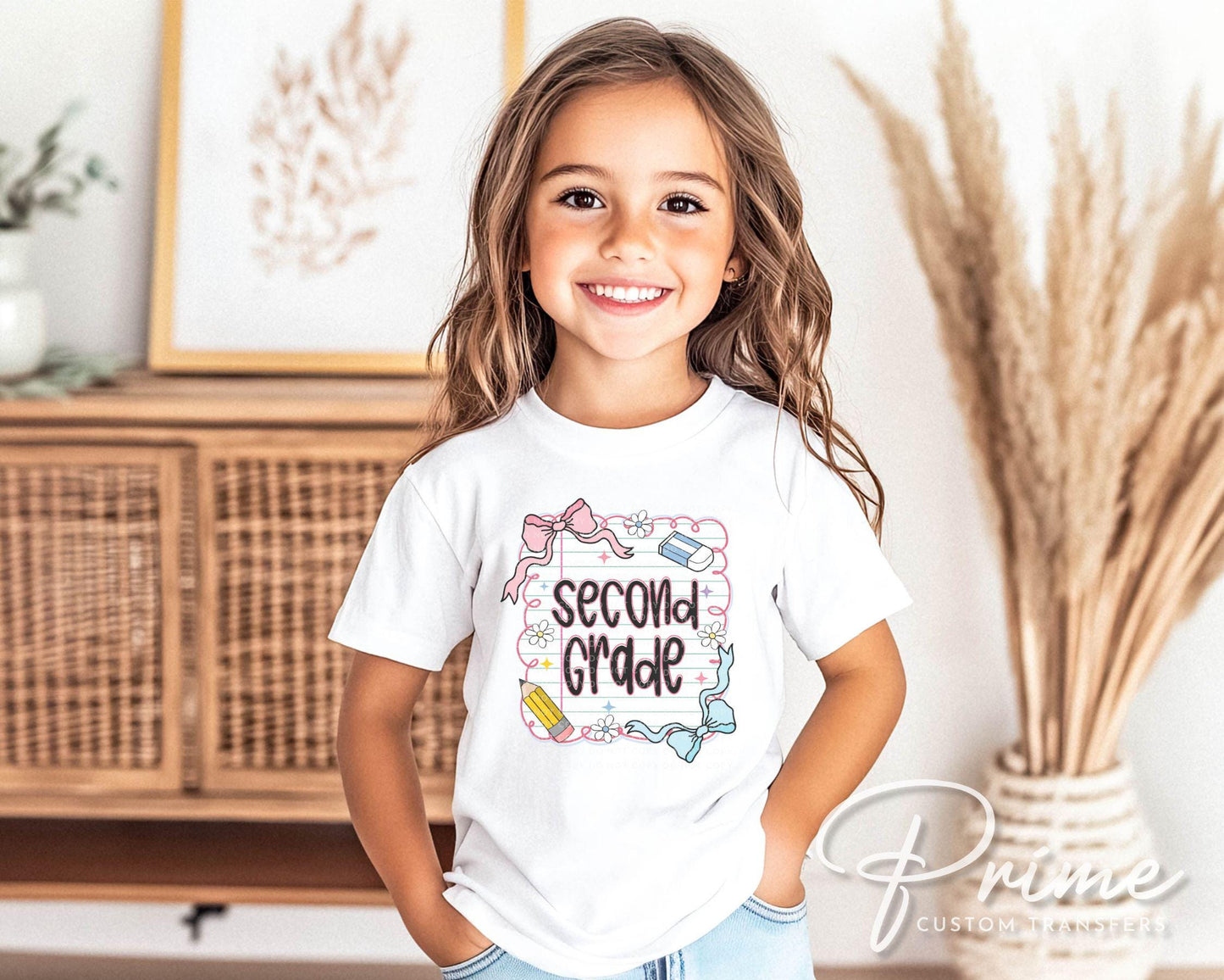 Back to School DTF Transfer, Ready to Press, T-shirt Transfer, Heat Transfer, Direct to Film, Coquette First Day Of School, Second Grade