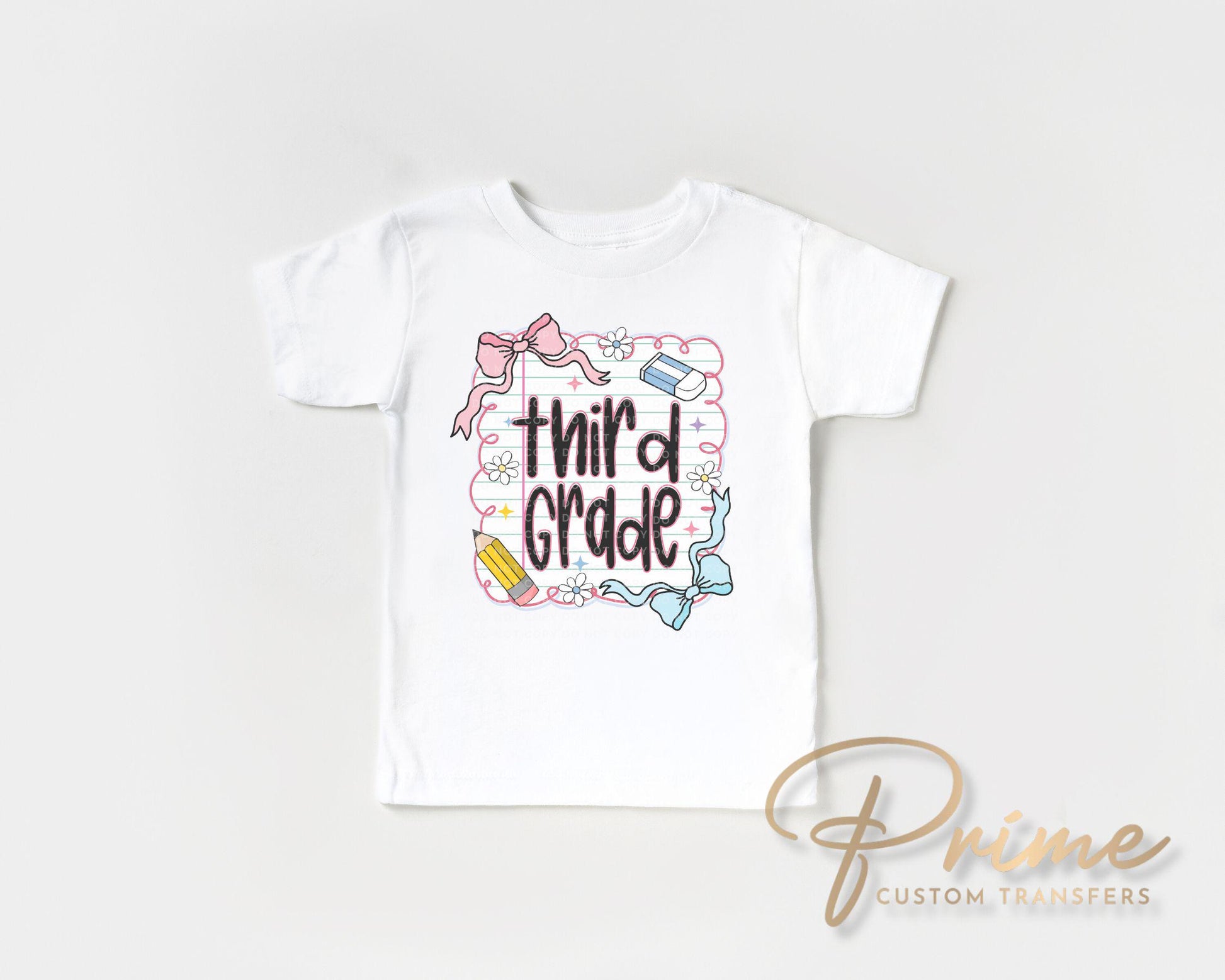 Back to School DTF Transfer, Ready to Press, T-shirt Transfer, Heat Transfer, Direct to Film, First Day Of School, Coquette Third Grade