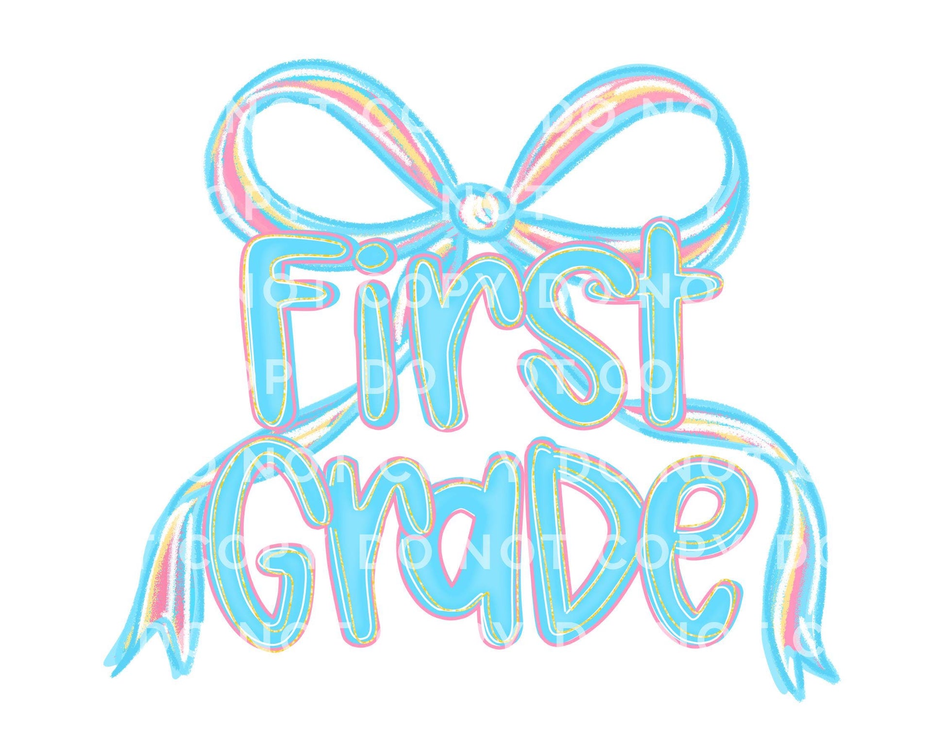 Back to School DTF Transfer, Ready to Press, T-shirt Transfer, Heat Transfer, Direct to Film, First Day Of School, Coquette First Grade