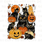 Autumn Black Cat DTF Transfer, Ready to Press, Heat Transfer, Direct to Film, Halloween, Trendy, Leaves, Gothic, Pumpkins, Fall, Kittens