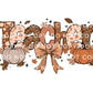 Coquette Fall Teacher DTF transfer, Back to School, Heat Transfer, Ready to Press, Direct to Film, Autumn, Bow, Doodle, Pumpkins, Gift