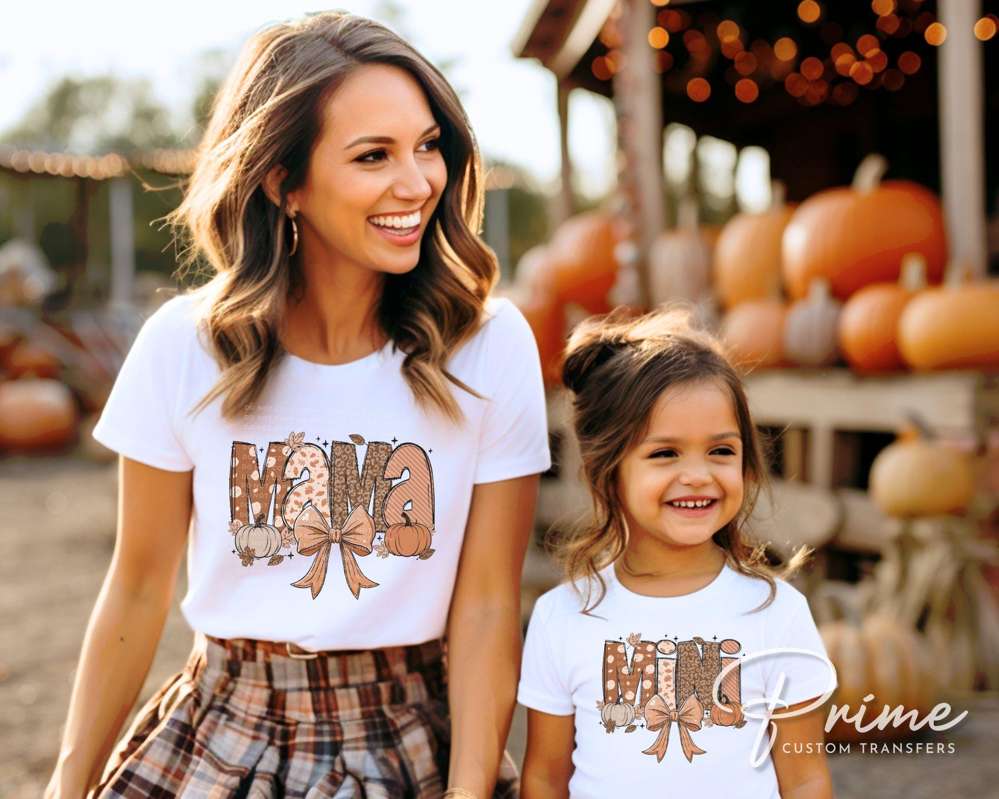 Coquette Fall Mama DTF transfer, Back to School, Heat Transfer, Ready to Press, Direct to Film, Autumn, Bow, Doodle, Pumpkins, Gift for Mom