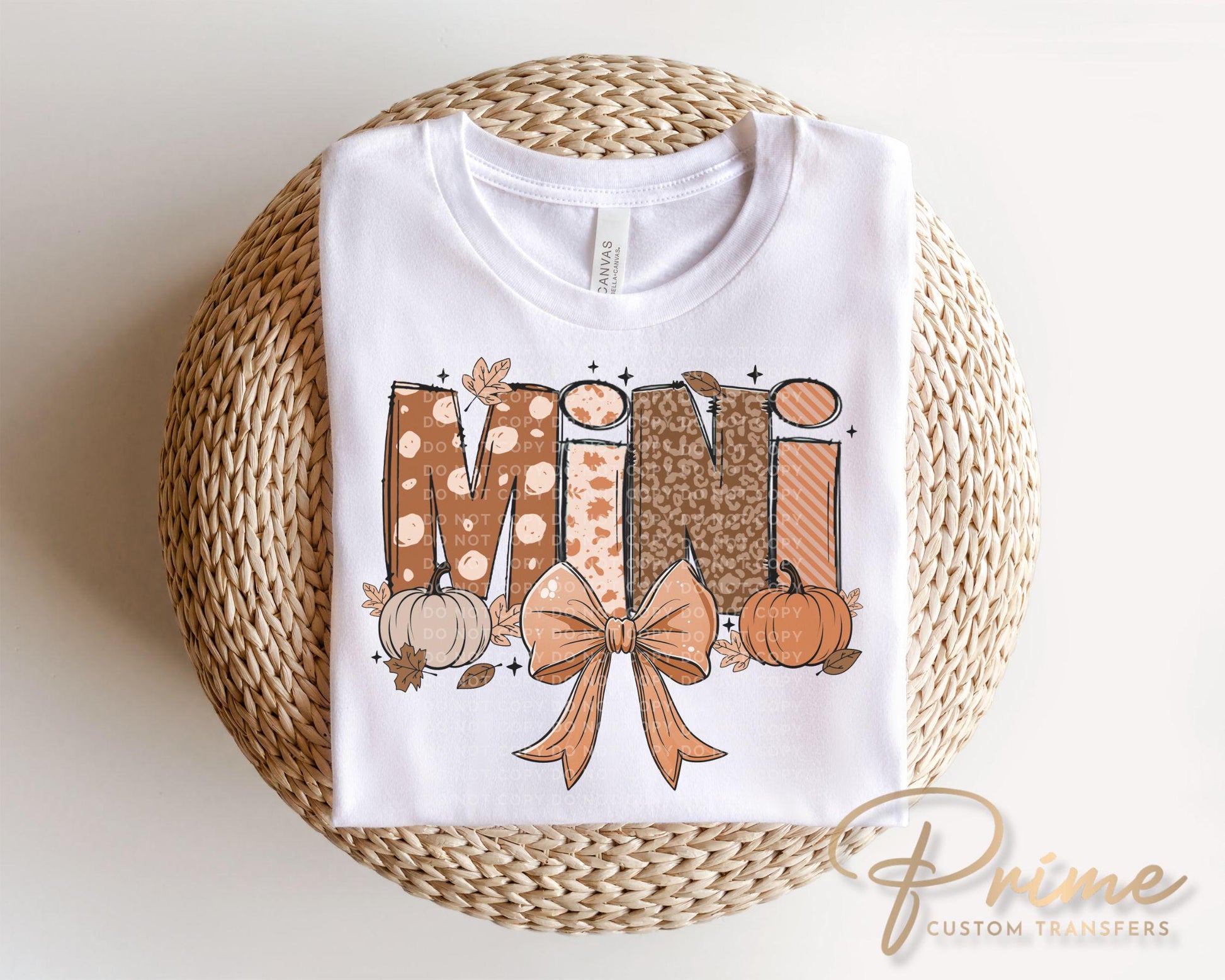 Coquette Fall Mini DTF transfer, Heat Transfer, Ready to Press, Direct to Film, Autumn, Bow, Doodle, Pumpkins, Fall, Matching Mommy and Me