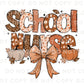 Coquette Fall School Nurse DTF transfer, Back to School, Heat Transfer, Ready to Press, Direct to Film, Autumn, Bow, Doodle, Pumpkins, Gift