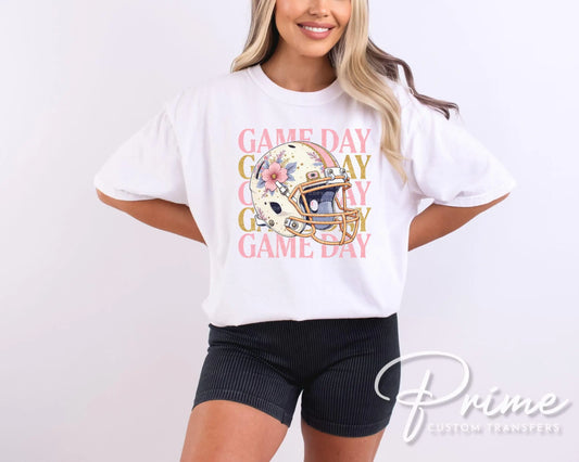 Football Preppy Coquette DTF Transfers, Ready to Press, T-shirt Transfers, Heat Transfer, Direct to Film, Sports Mom Apparel, Game Day, Pink