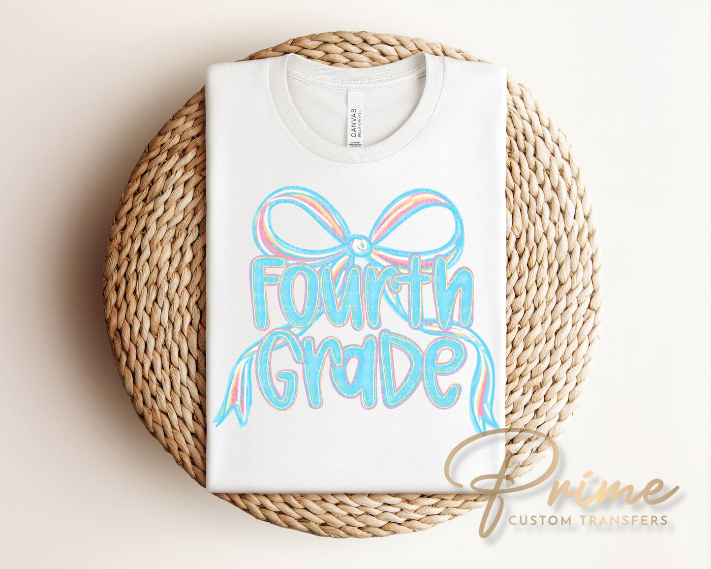 Coquette Fourth Grade DTF Transfer, Ready to Press, T-shirt Transfer, Heat Transfer, Direct to Film, First Day Of School, Back to School