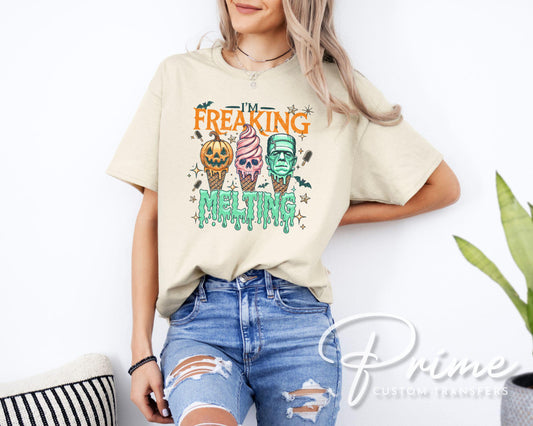 Freaking Melting DTF Transfer, T-shirt Transfer, Heat Transfer, Direct to Film, Funny, Ice cream, Popular, Trendy, Halloween, Summerween,