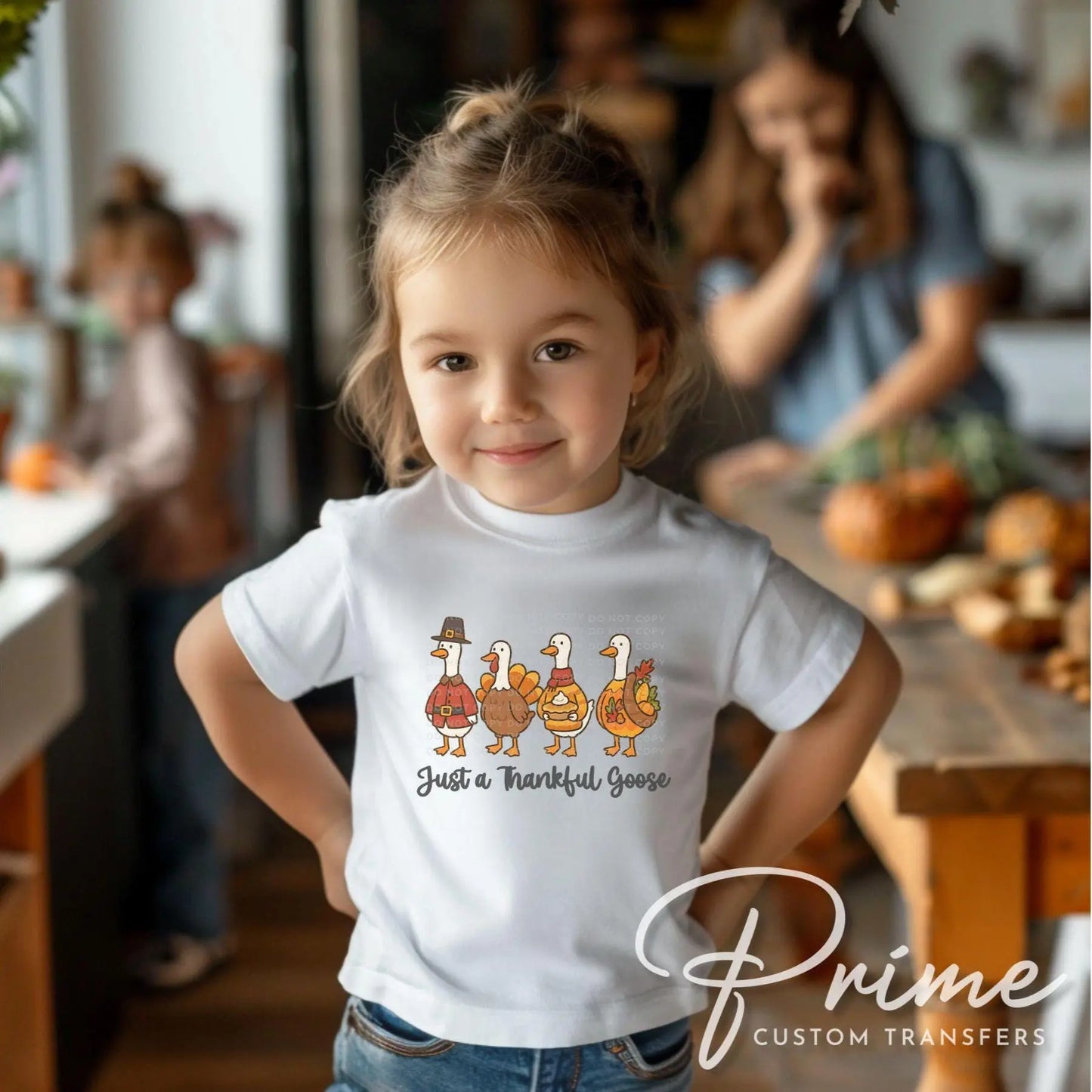 Just a Thankful Goose DTF Transfer, Ready to Press, Heat Transfer, Direct to Film, Thanksgiving Shirt Decal, Fall, Autumn, Funny, Silly