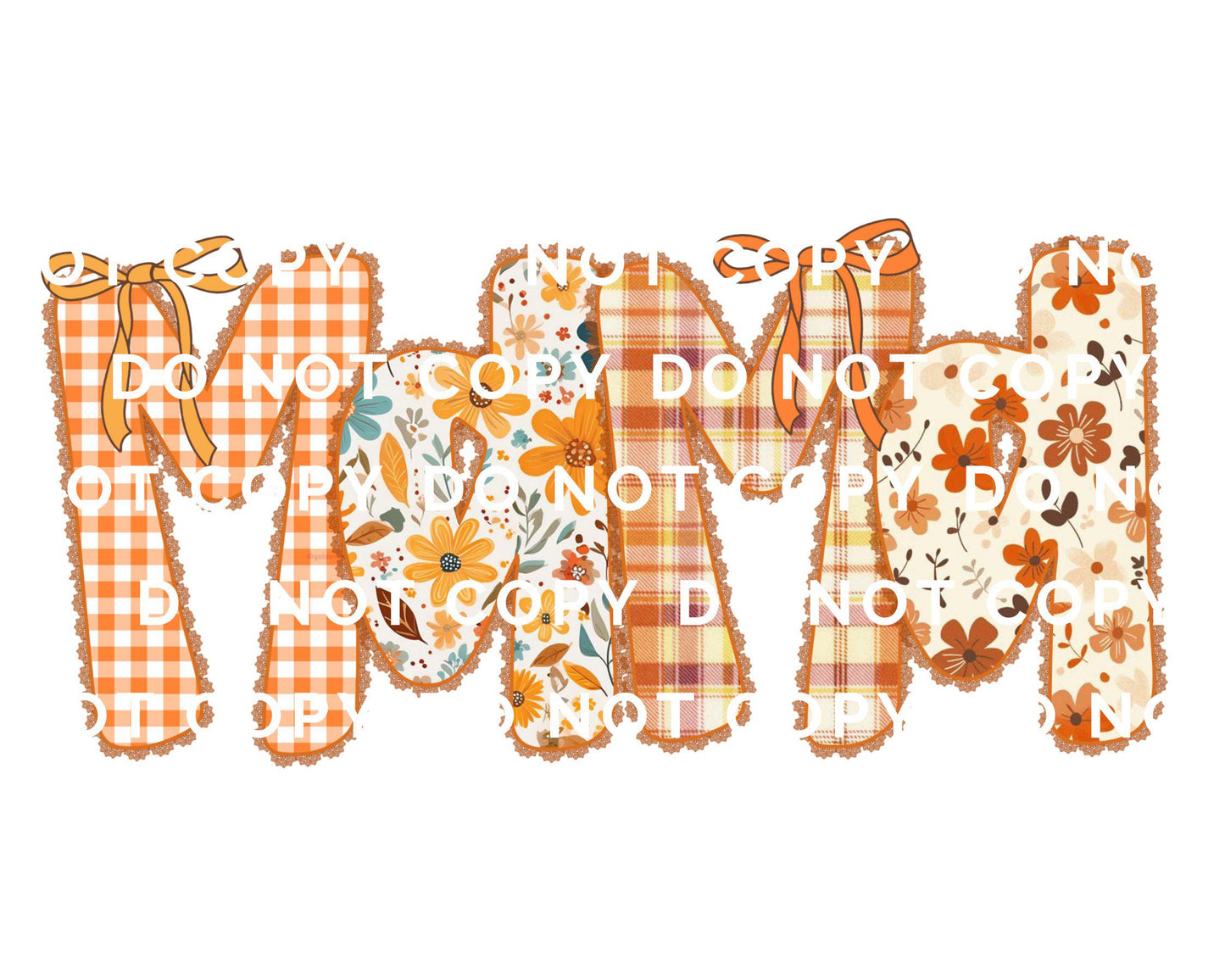 Coquette Preppy Floral Fall Mama DTF Transfer, Ready to Press, T-shirt Transfers, Sublimation, Direct to Film, Lace, Ribbon, Bows, Autumn