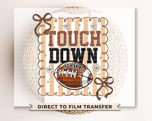 Football Coquette DTF Transfers, Ready to Press, T-shirt Transfers, Heat Transfer, Direct to Film, Game Day, Fall, Bows, Touch Down, Preppy