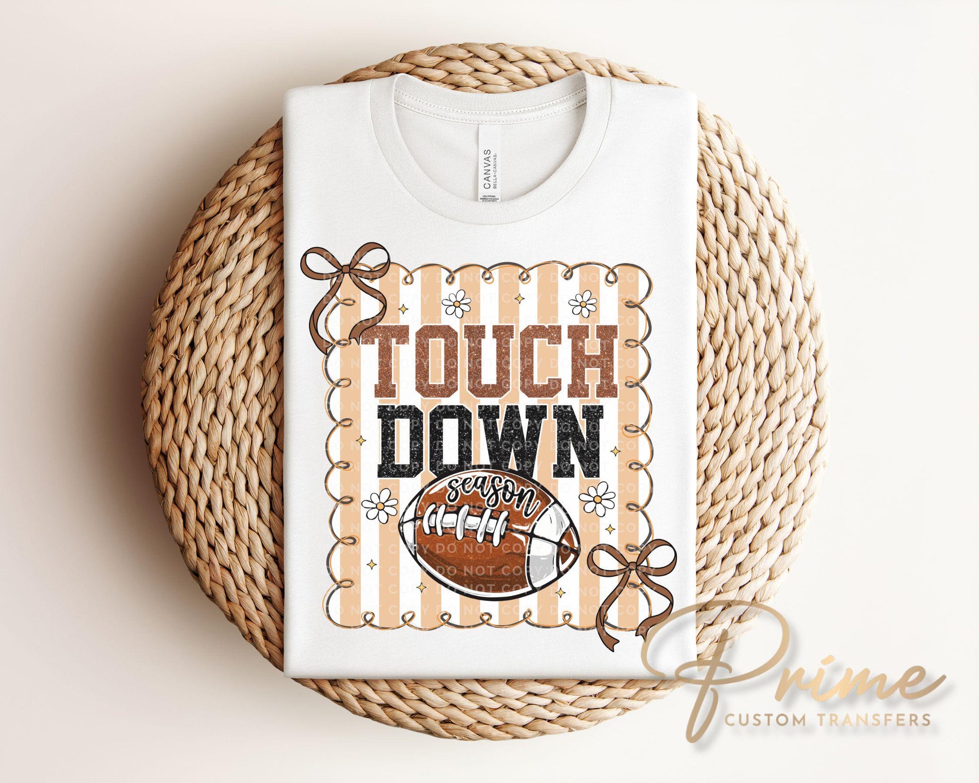 Football Coquette DTF Transfers, Ready to Press, T-shirt Transfers, Heat Transfer, Direct to Film, Game Day, Fall, Bows, Touch Down, Preppy