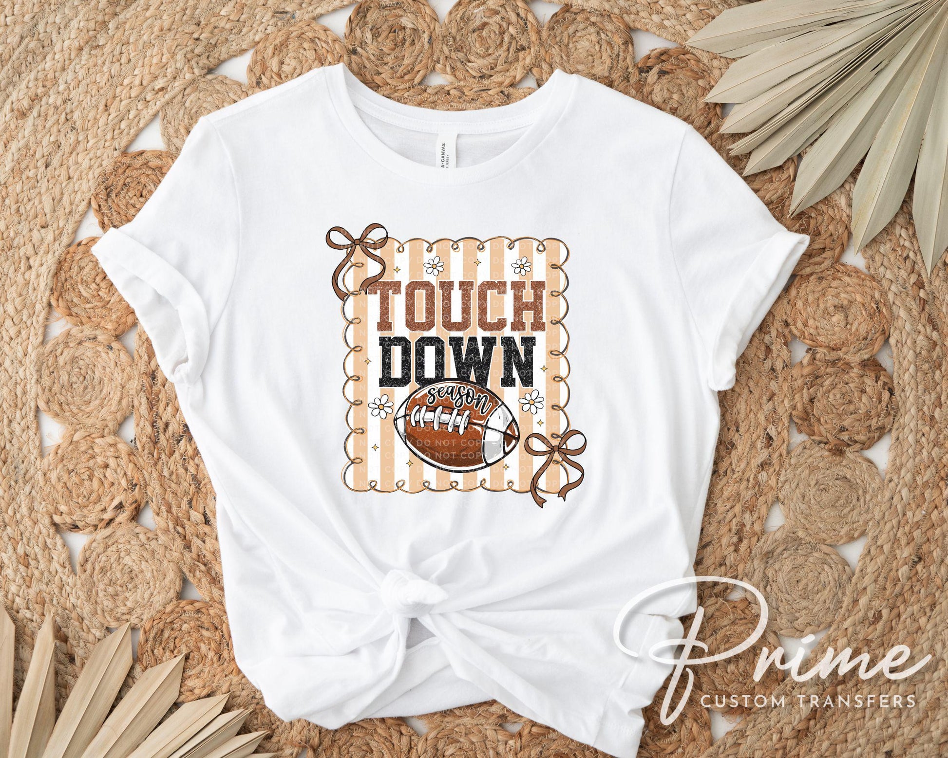 Football Coquette DTF Transfers, Ready to Press, T-shirt Transfers, Heat Transfer, Direct to Film, Game Day, Fall, Bows, Touch Down, Preppy