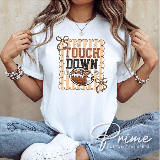 Football Coquette DTF Transfers, Ready to Press, T-shirt Transfers, Heat Transfer, Direct to Film, Game Day, Fall, Bows, Touch Down, Preppy