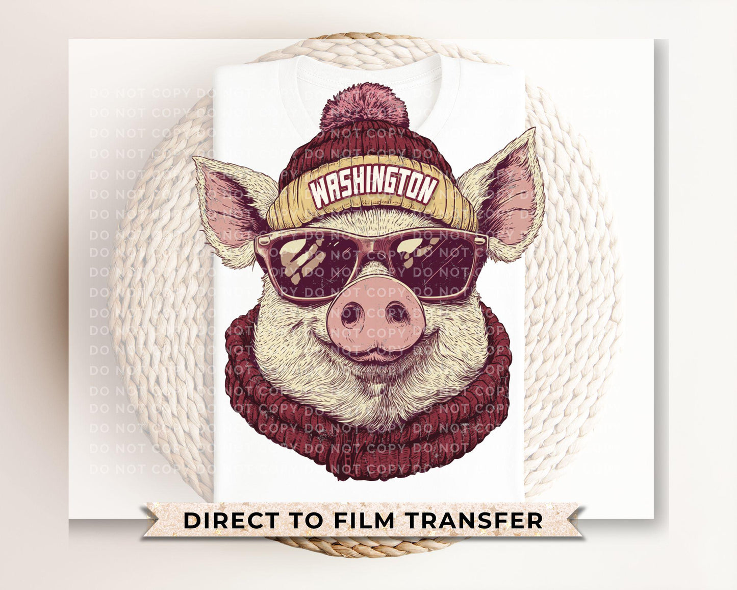 Washington Football DTF Transfer, Ready to Press, T-shirt Transfer, Heat Transfer, Direct to Film, Sport Fan Apparel, Game Day Animal Mascot