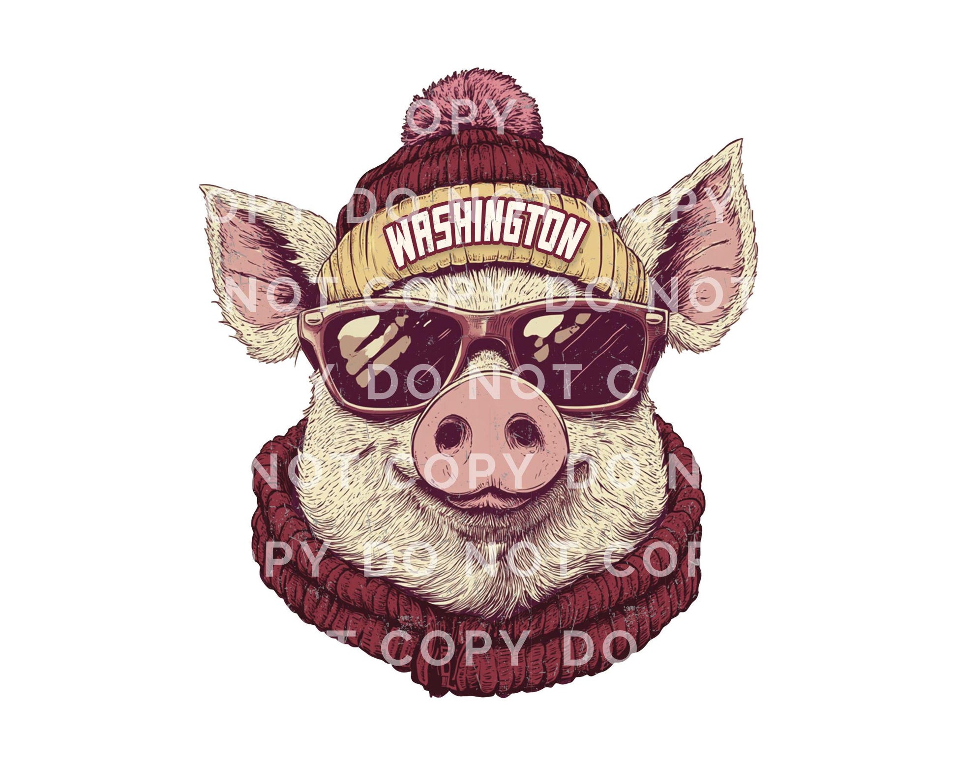 Washington Football DTF Transfer, Ready to Press, T-shirt Transfer, Heat Transfer, Direct to Film, Sport Fan Apparel, Game Day Animal Mascot