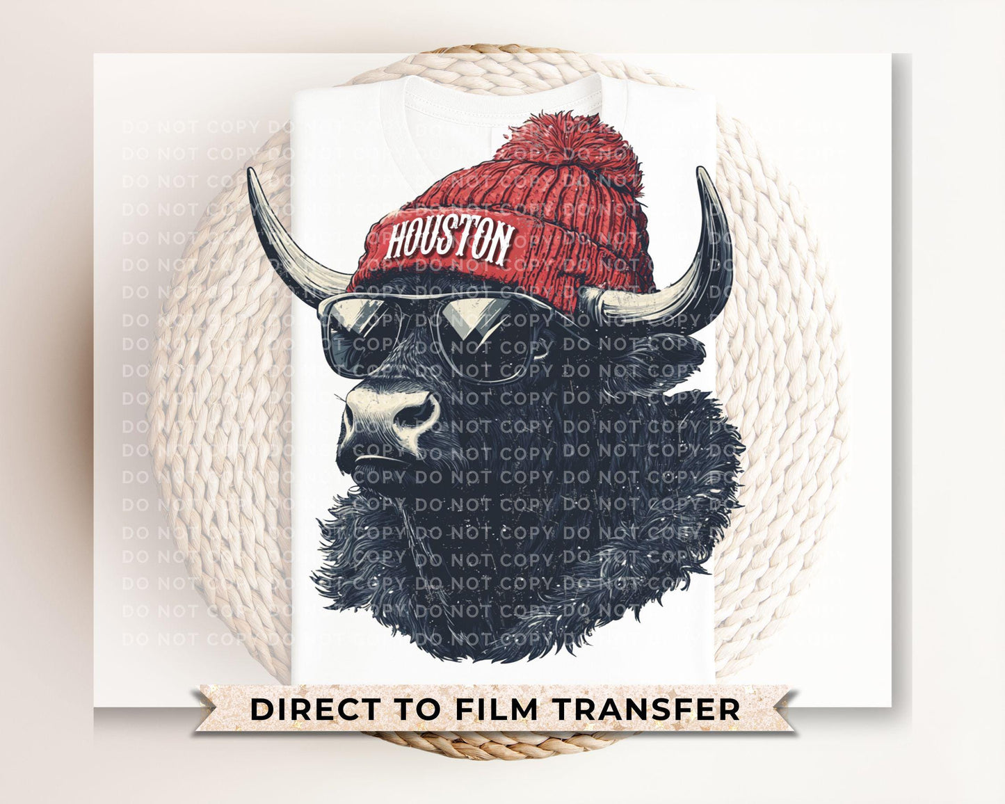 Houston Football DTF Transfer, Ready to Press, T-shirt Transfers, Heat Transfer, Direct to Film, Sports Fan Apparel, Game Day, Animal Mascot
