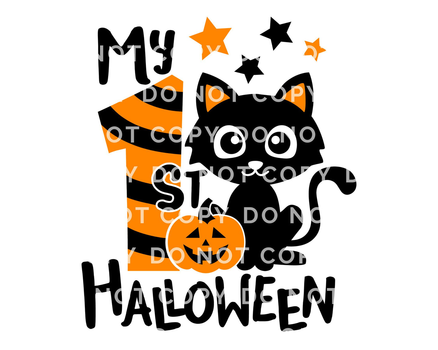 First Halloween DTF Transfers, Ready to Press, T-shirt Transfers, Heat Transfer, Direct to Film, Baby Boy, Holiday, Fall, Autumn, Black Cat