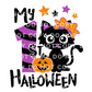 My First Halloween DTF Transfer, Ready to Press, T-shirt Transfer, Heat Transfer, Direct to Film, Baby Girl, Holiday, Fall, Autumn Black Cat