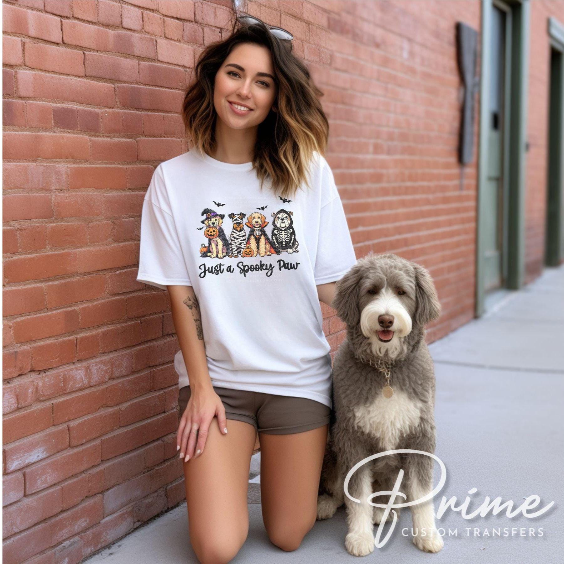 Halloween Dogs DTF Transfers, Ready to Press, T-shirt Transfers, Heat Transfer, Direct to Film, Ghost, Puppy, Pet Lover, Just a Spooky Paw